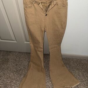 Tan Flared Pants